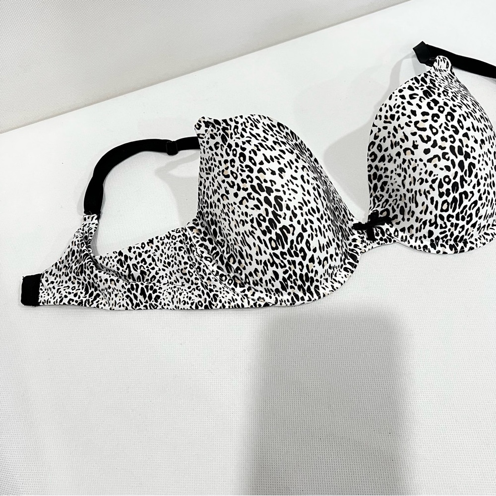 Victoria's Secret Black and White Leopard Print T-Shirt Bra - Picture 6 of 9